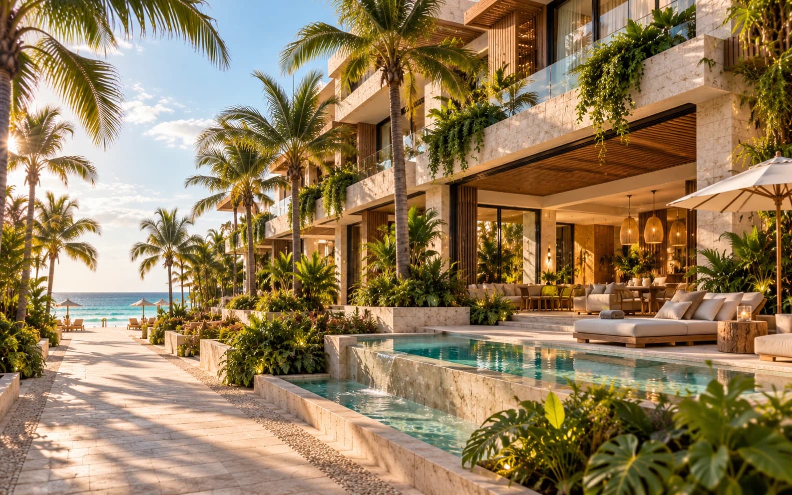Departamento premium frente al mar en Playa del Carmen como apoyo visual de Laurel Realty